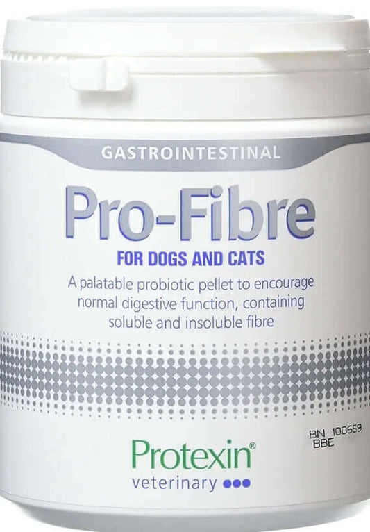 Protexin Pro-Fibre for dogs and cats, gastrointestinal probiotic pellet to support digestive function with soluble and insoluble fiber